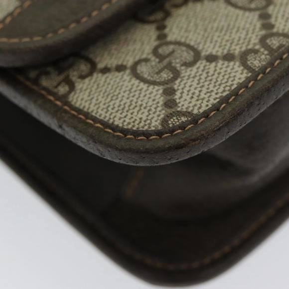 GUCCI GG Canvas Web Sherry Line Shoulder Bag PVC Beige Green Red Auth ep5199 - Picture 10 of 16